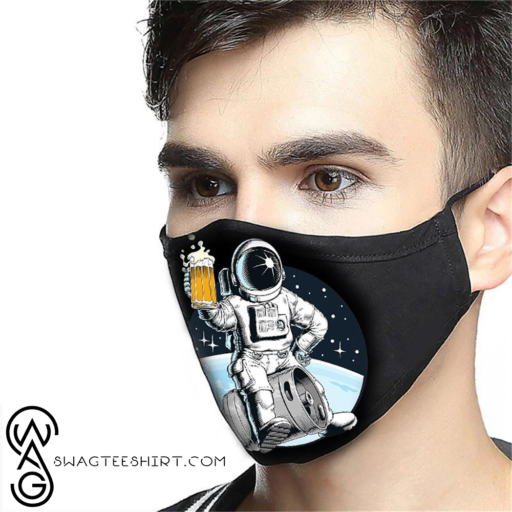 NASA astronaut and beer all over printed face mask – maria