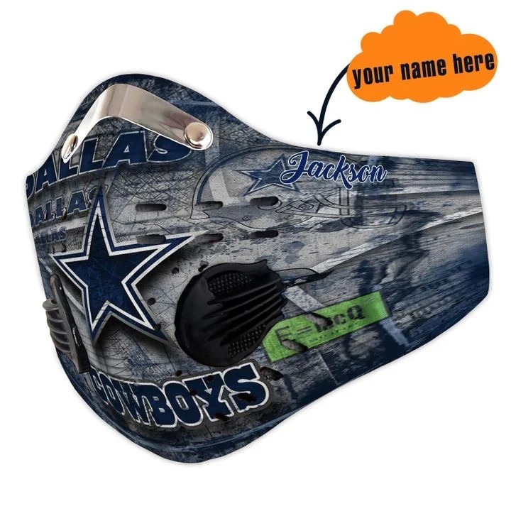 NFL Cowboys personalized name filter face mask