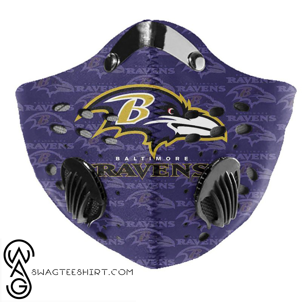 NFL baltimore ravens logo filter activated carbon face mask