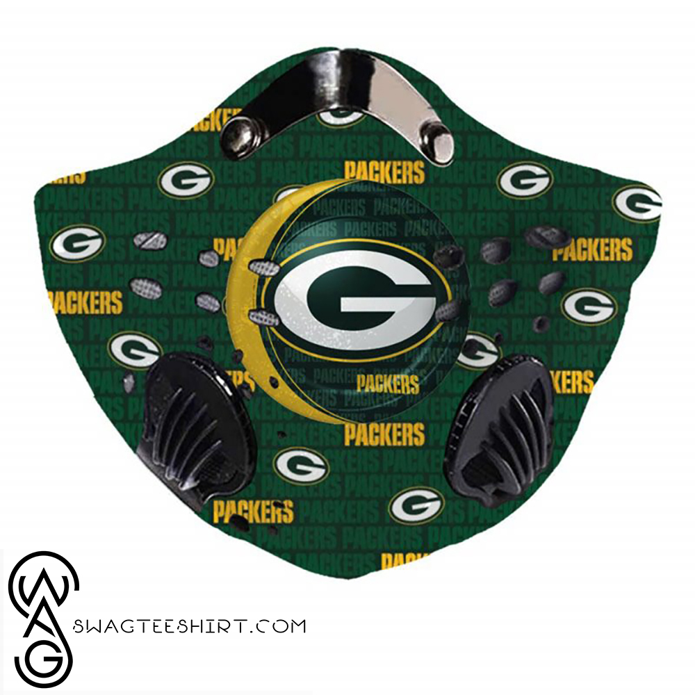 NFL green bay packers logo team filter activated carbon face mask