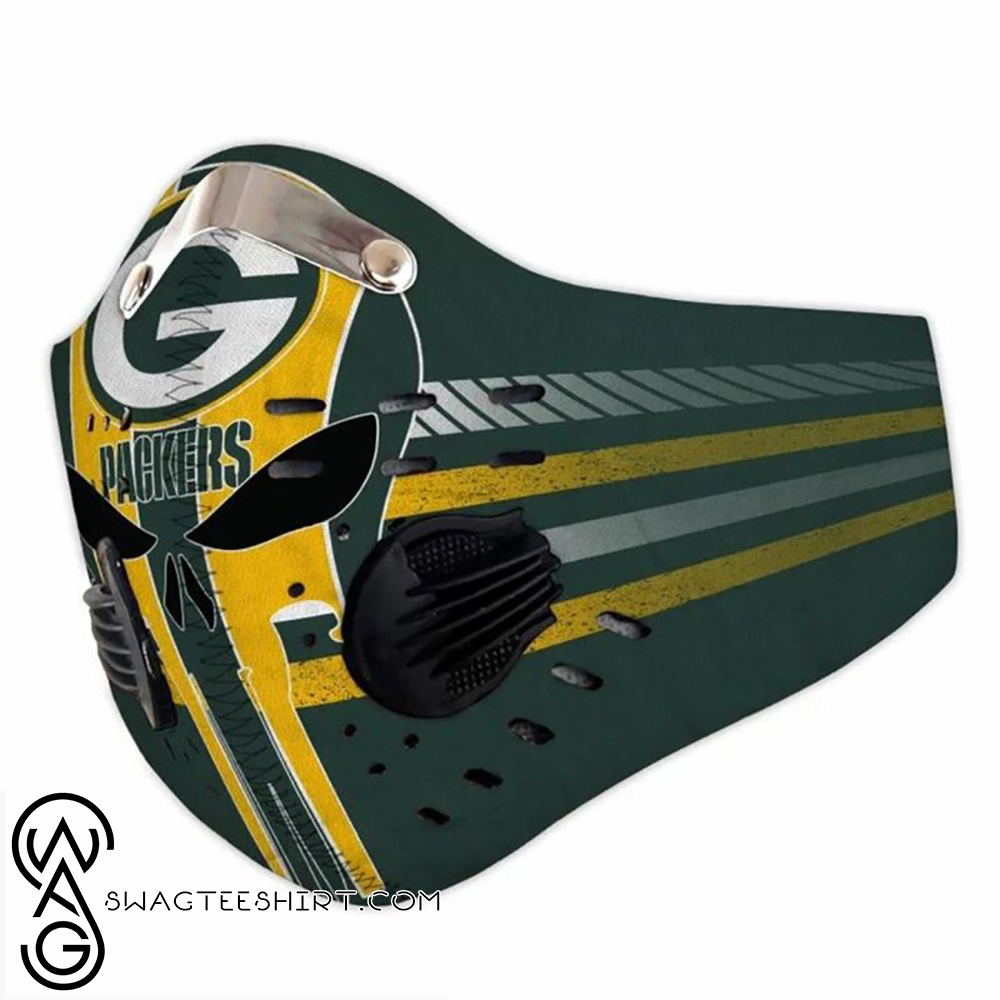NFL green bay packers skull filter carbon face mask – maria