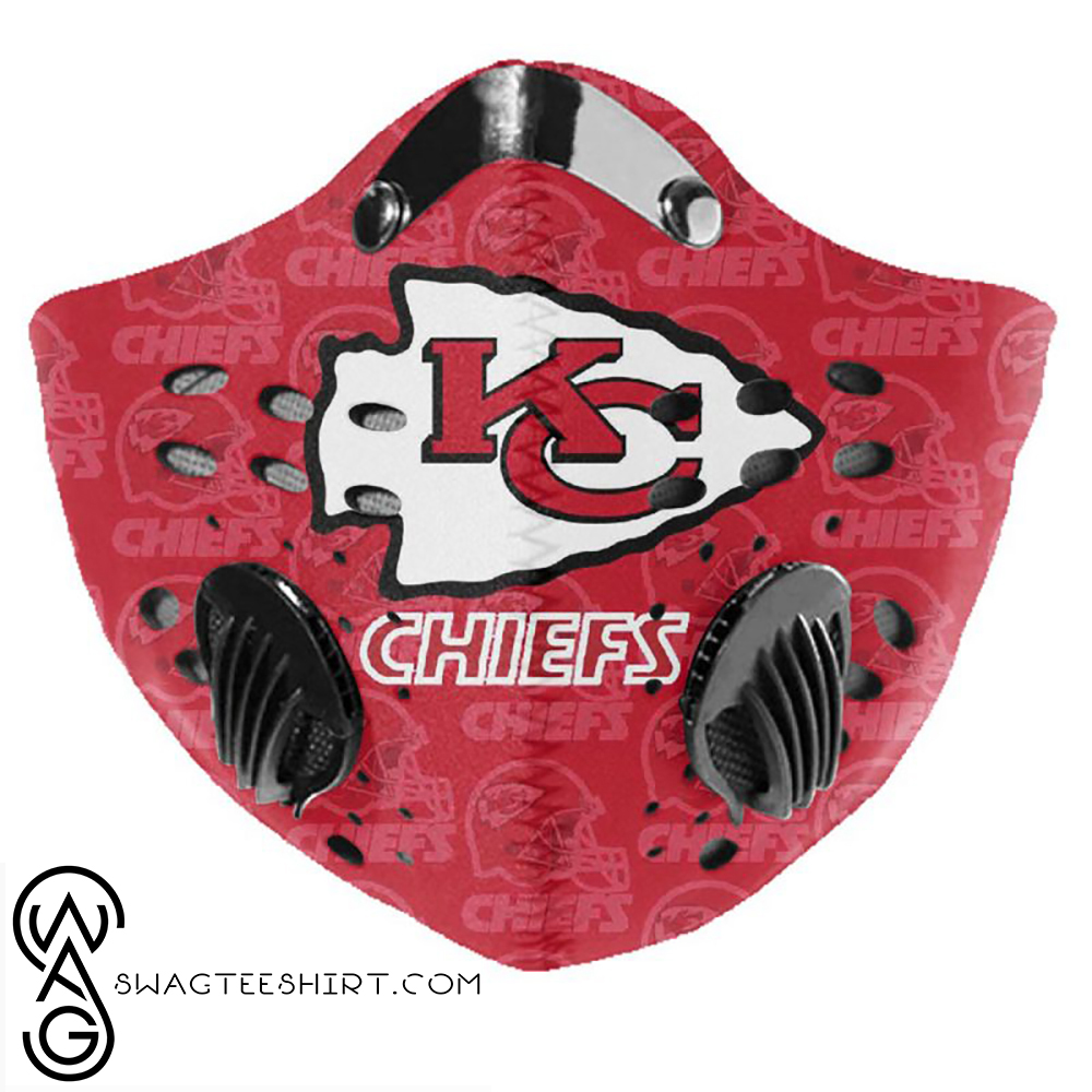 NFL kansas city chiefs logo filter activated carbon face mask