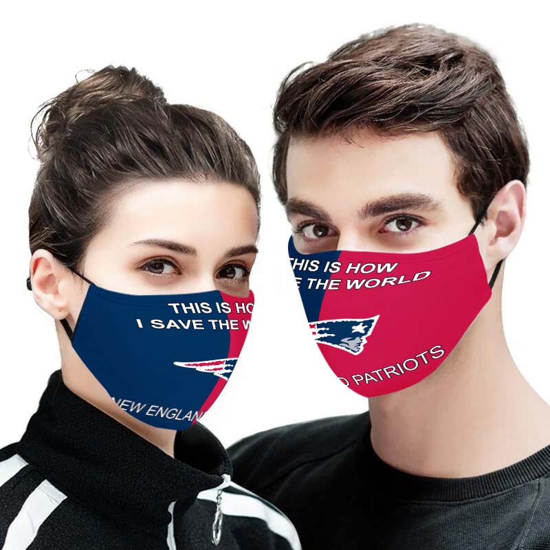 New England Patriots this is how i save the world face mask - detail