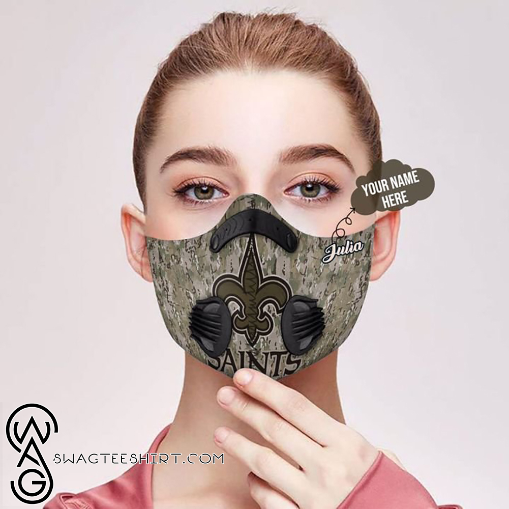 New orleans saints camo filter activated carbon face mask