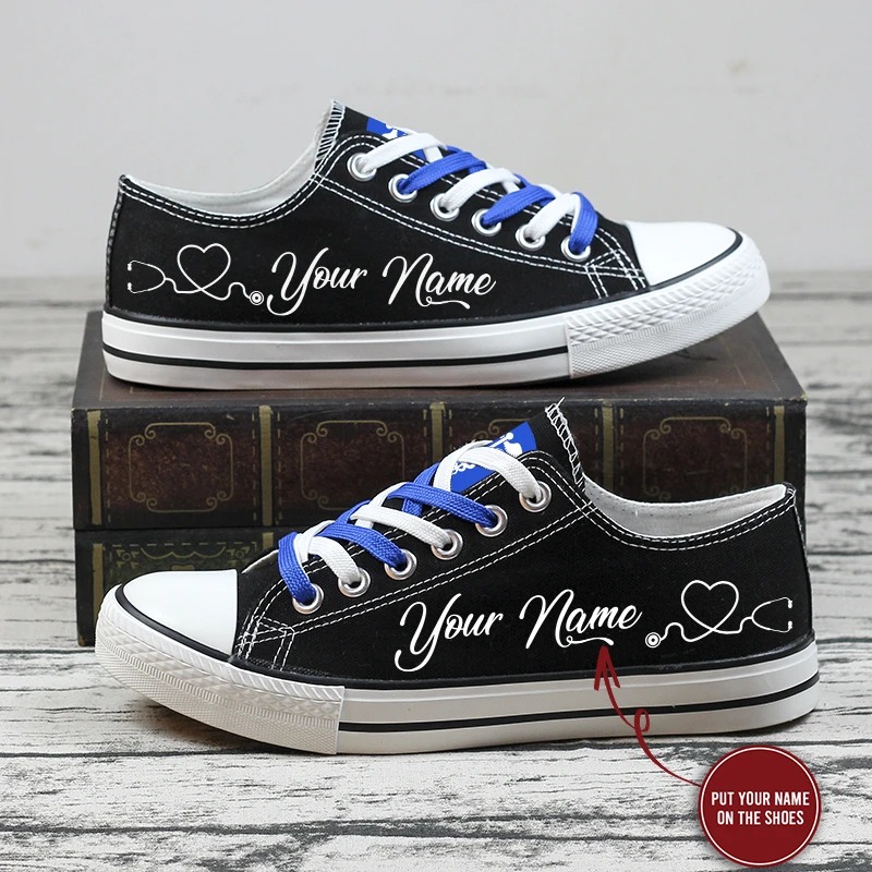 Nurse custom personalized name low top shoes-2