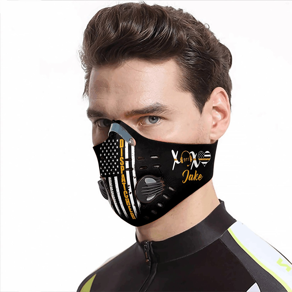 Personalized american flag dispatcher carbon pm 2.5 face mask – maria