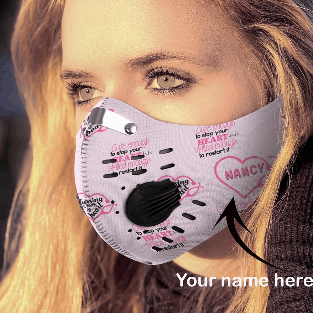 Personalized awesome nurse carbon pm 2.5 face mask – maria