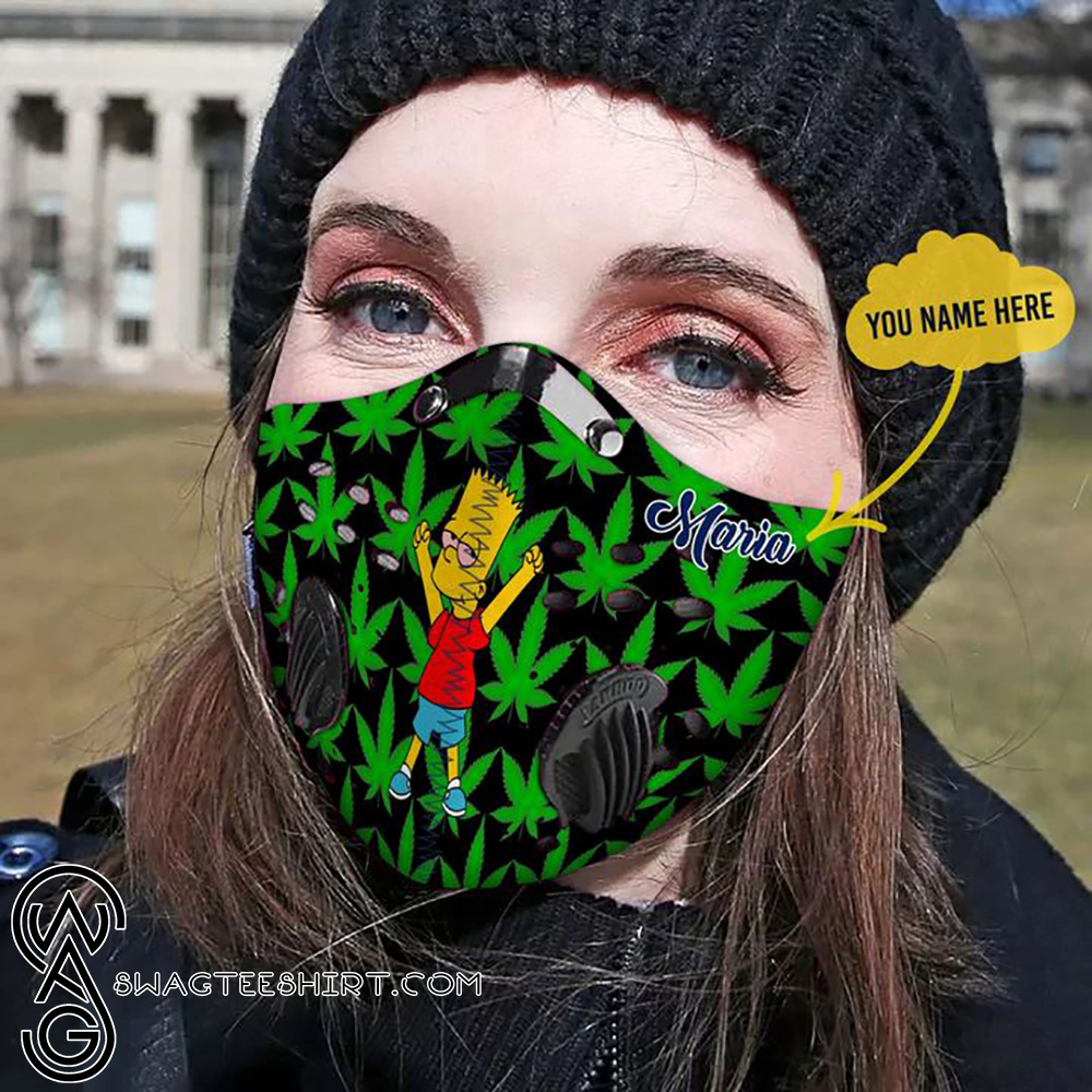 Personalized cannabis leaf the simpsons filter activated carbon face mask