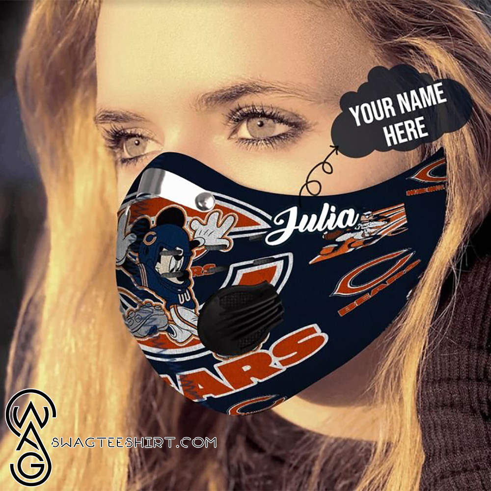 Personalized chicago bears mickey mouse filter carbon face mask – maria