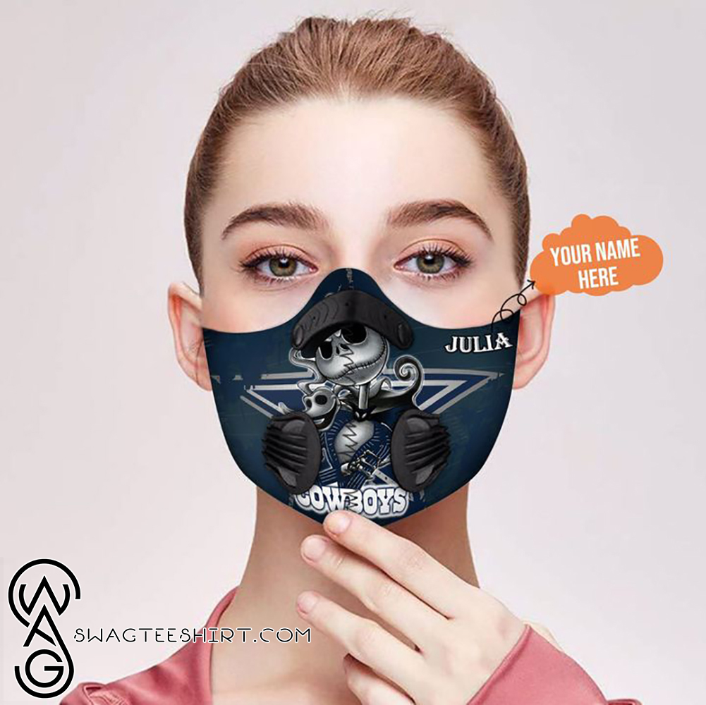 Personalized dallas cowboys jack skellington filter activated carbon face mask