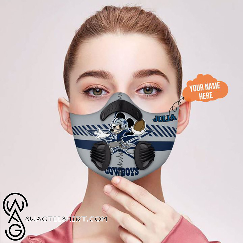 Personalized dallas cowboys mickey mouse filter activated carbon face mask