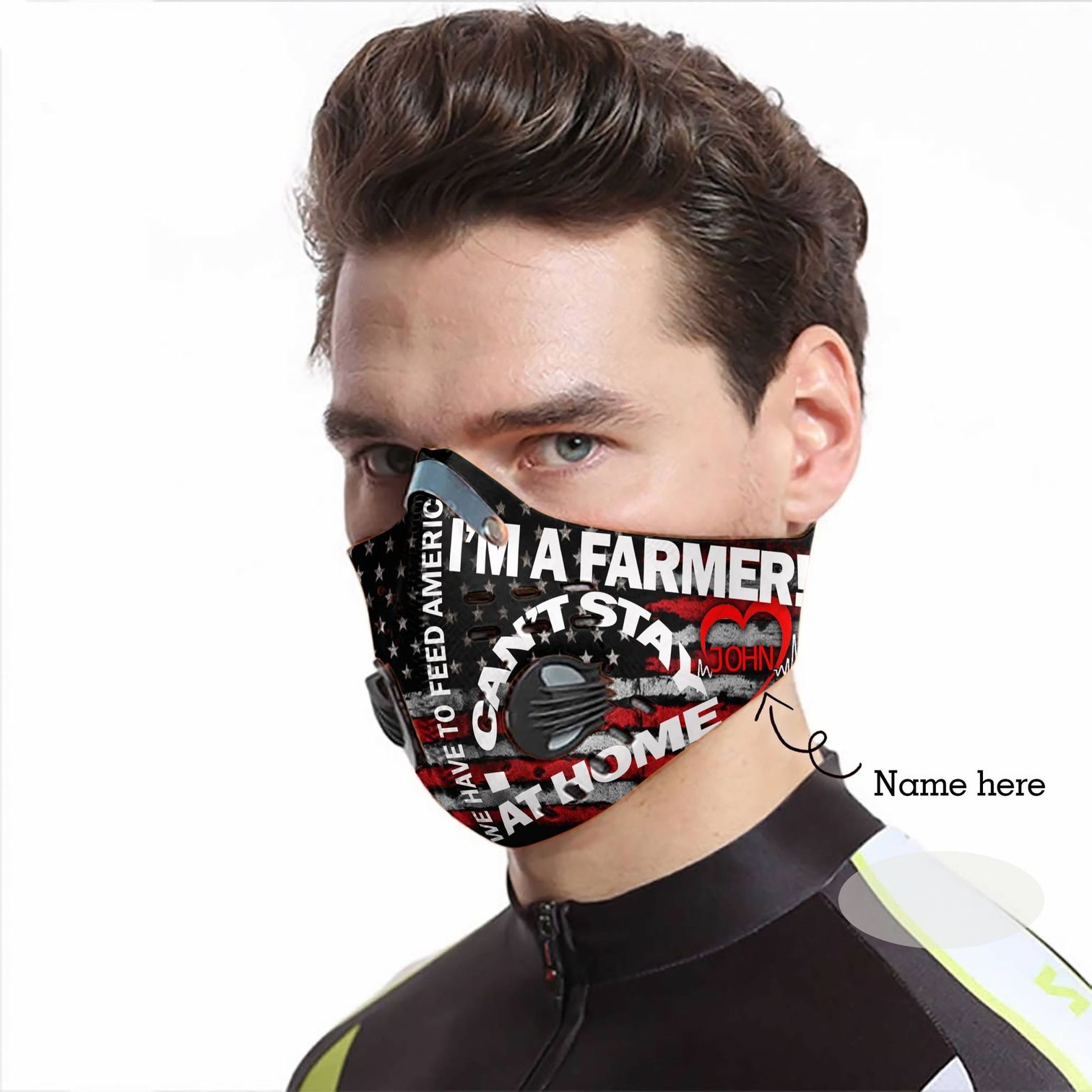 Personalized i can’t stay at home i’m a farmer carbon pm 2.5 face mask – maria