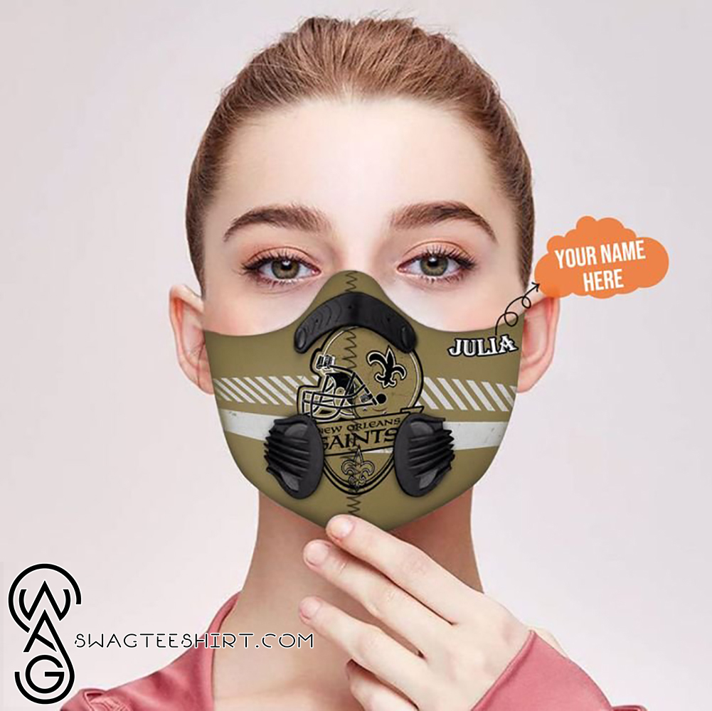 Personalized new orleans saints football filter carbon face mask – maria