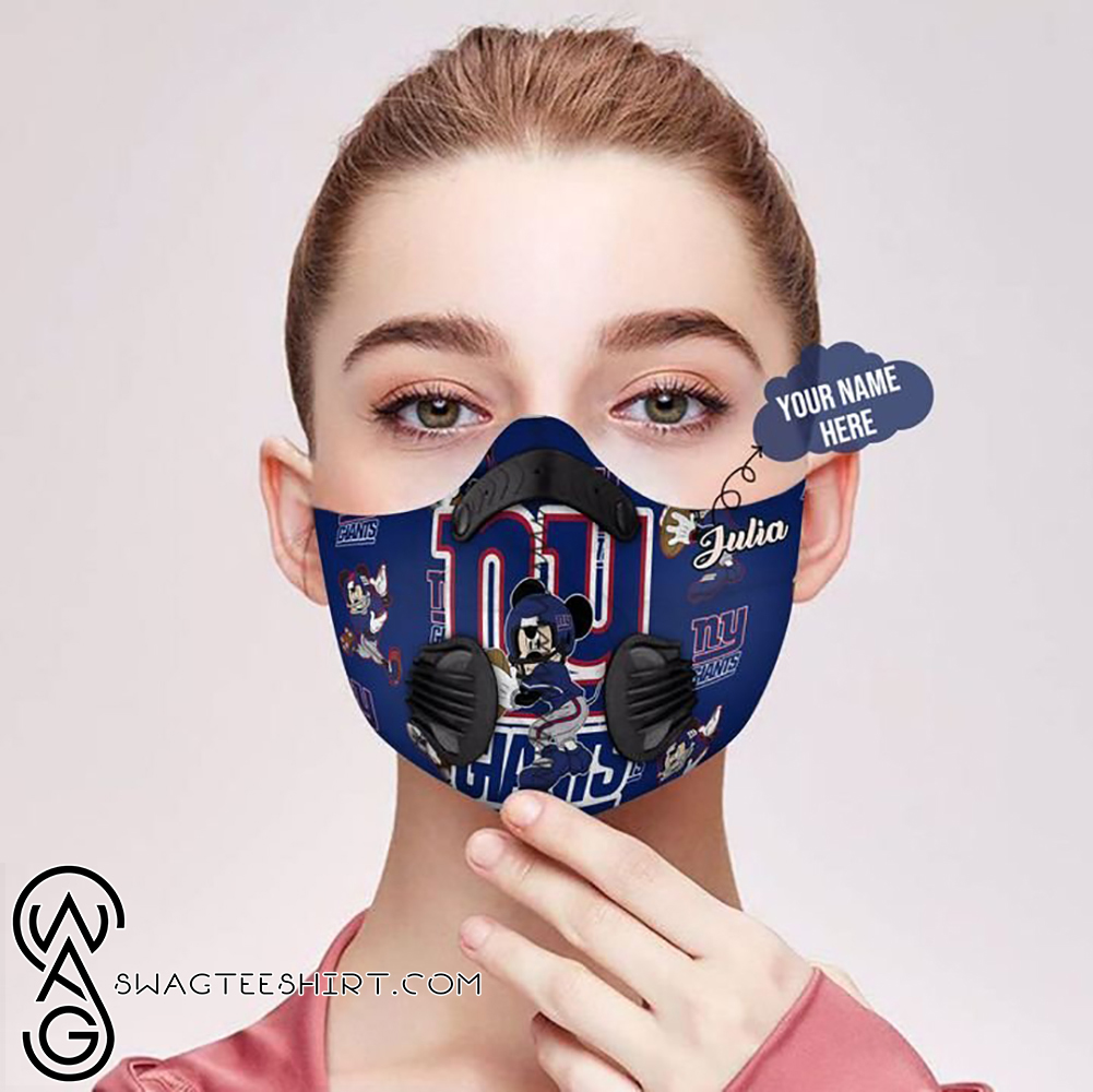 Personalized new york giants mickey mouse filter carbon face mask – maria