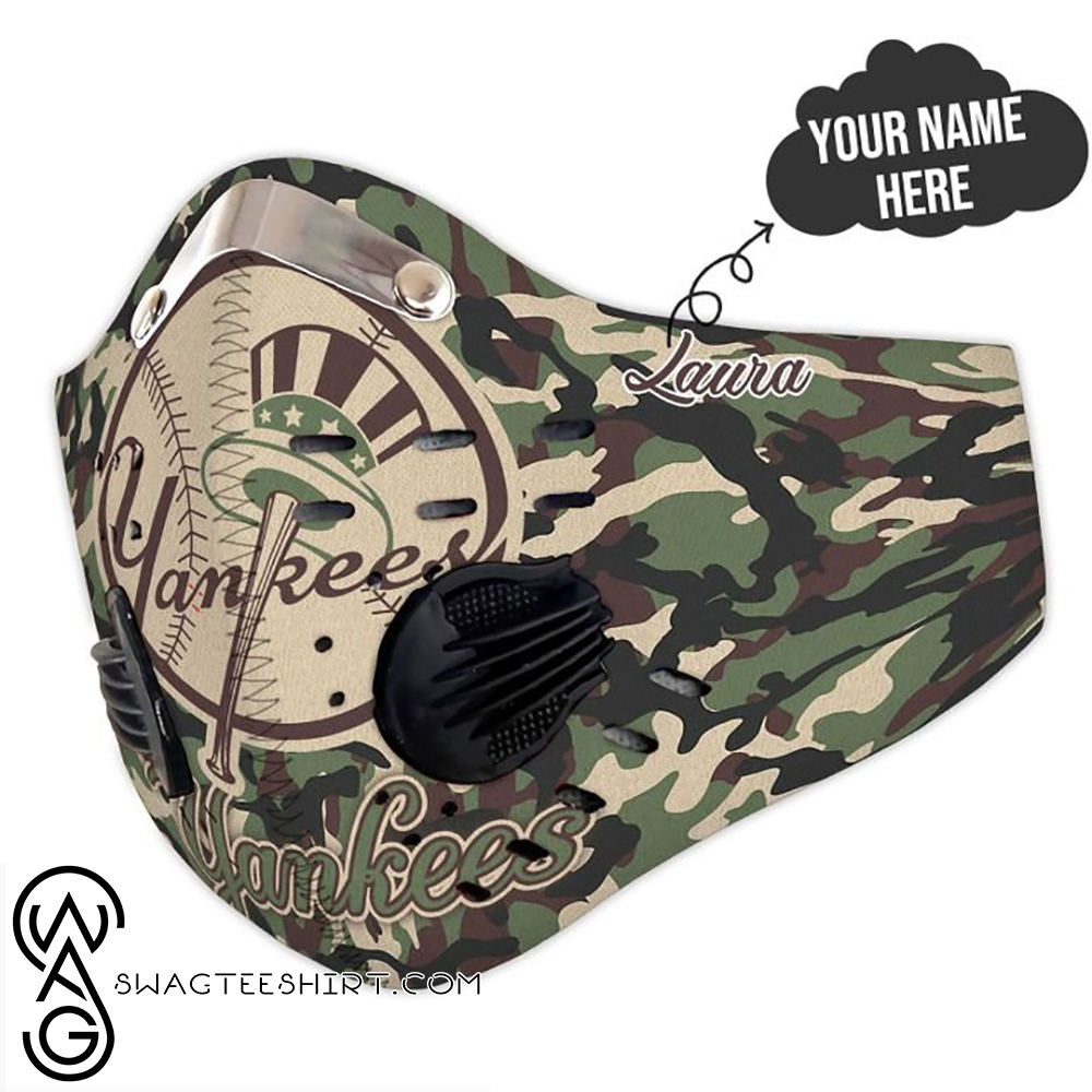Personalized new york yankees camo filter activated carbon face mask