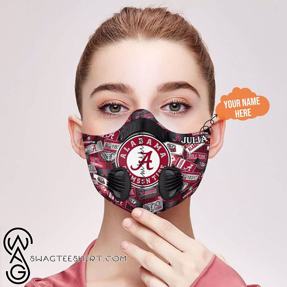 Personalized nfl alabama crimson tide team filter activated carbon face mask
