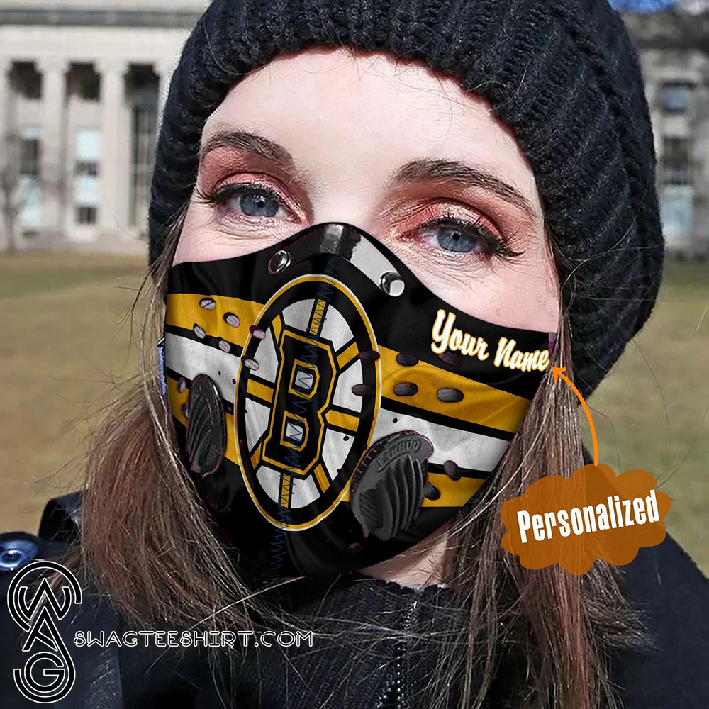 Personalized nhl boston bruins filter activated carbon face mask