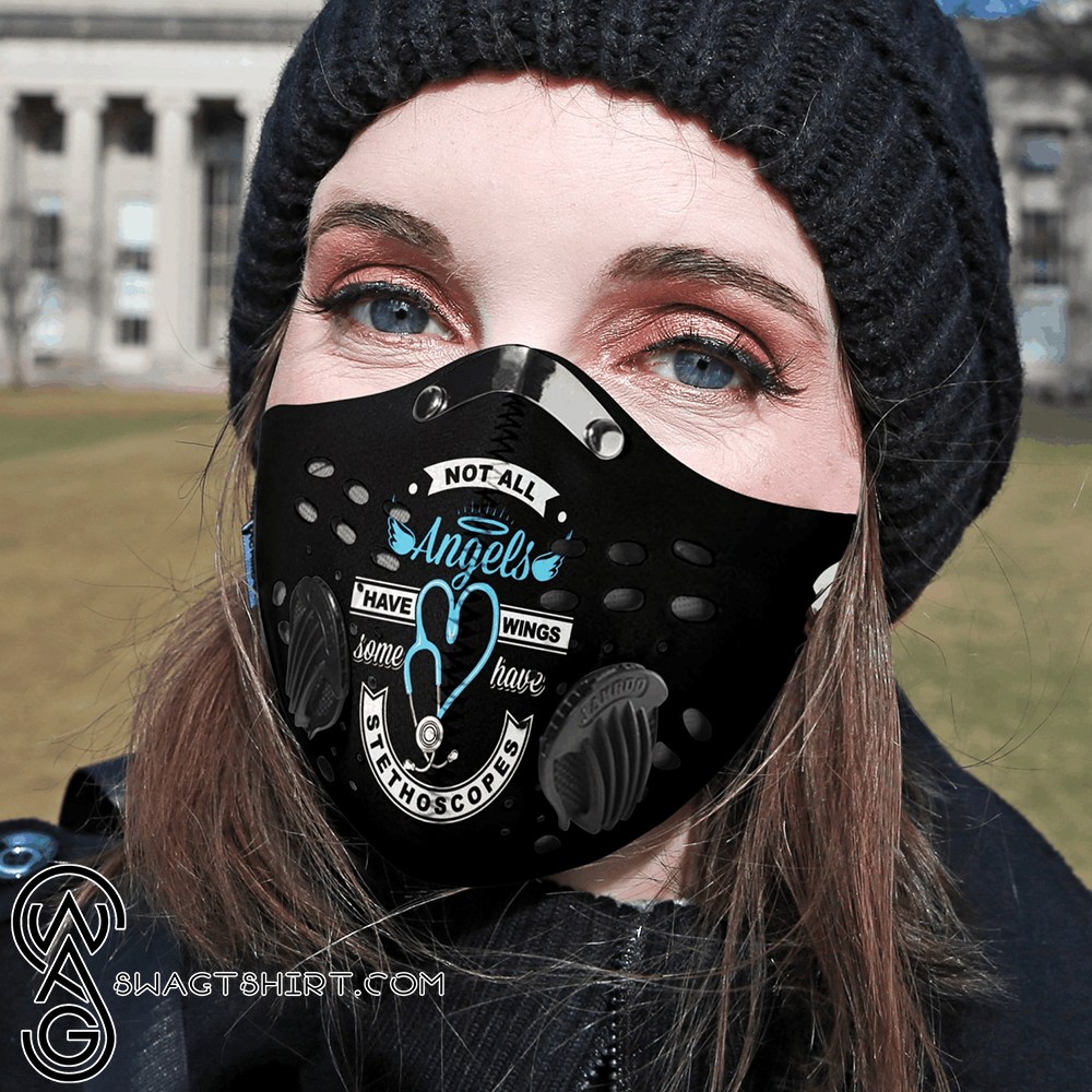 Personalized not all angels have wings strong nurse carbon pm 2.5 face mask – maria