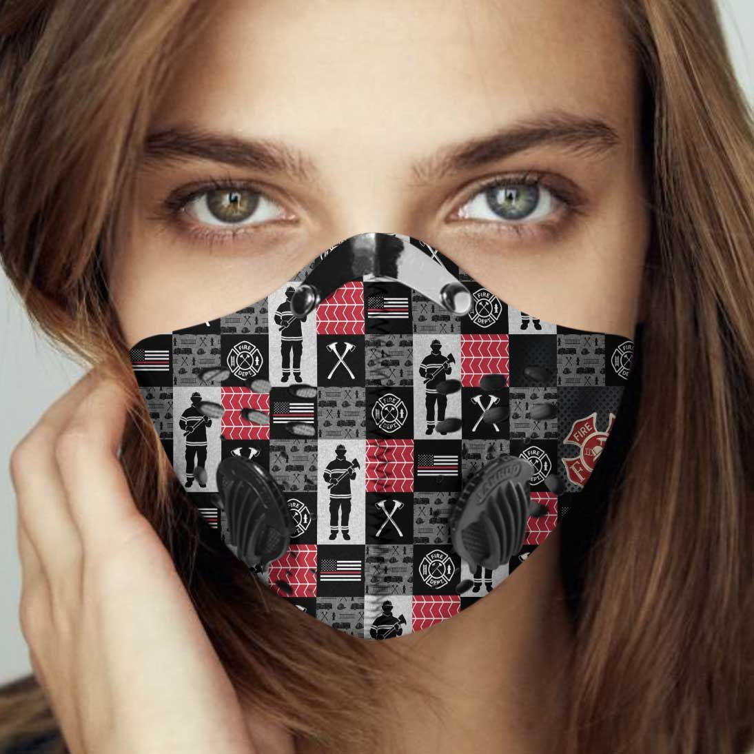 Personalized strong firefighter carbon pm 2.5 face mask – maria