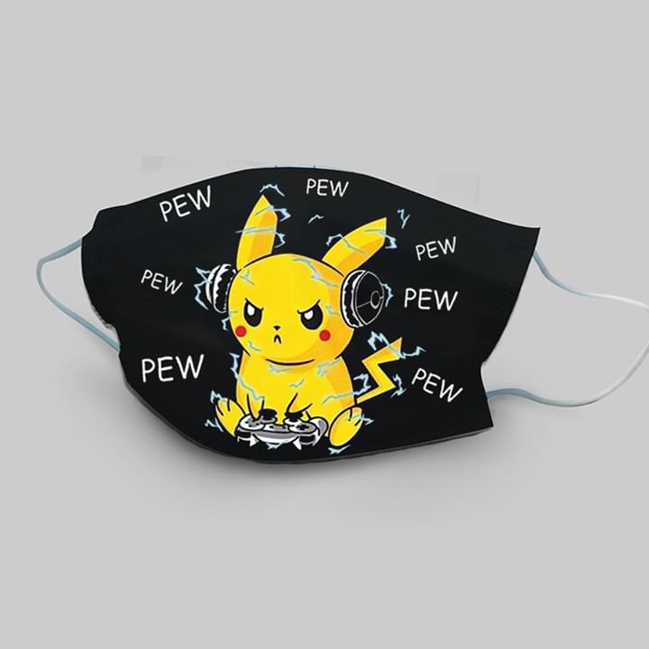 Pikachu Pew Pew Face mask