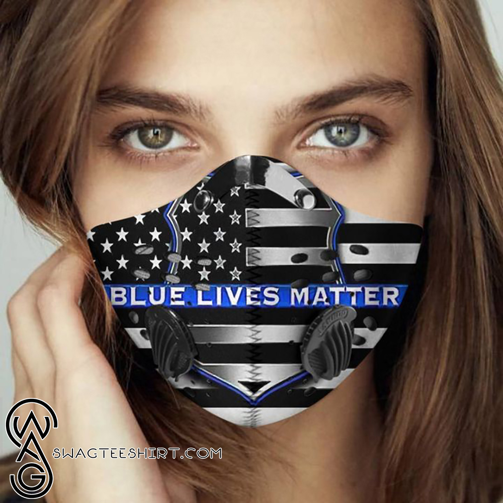 Police officer blue lives matter carbon pm 2,5 face mask