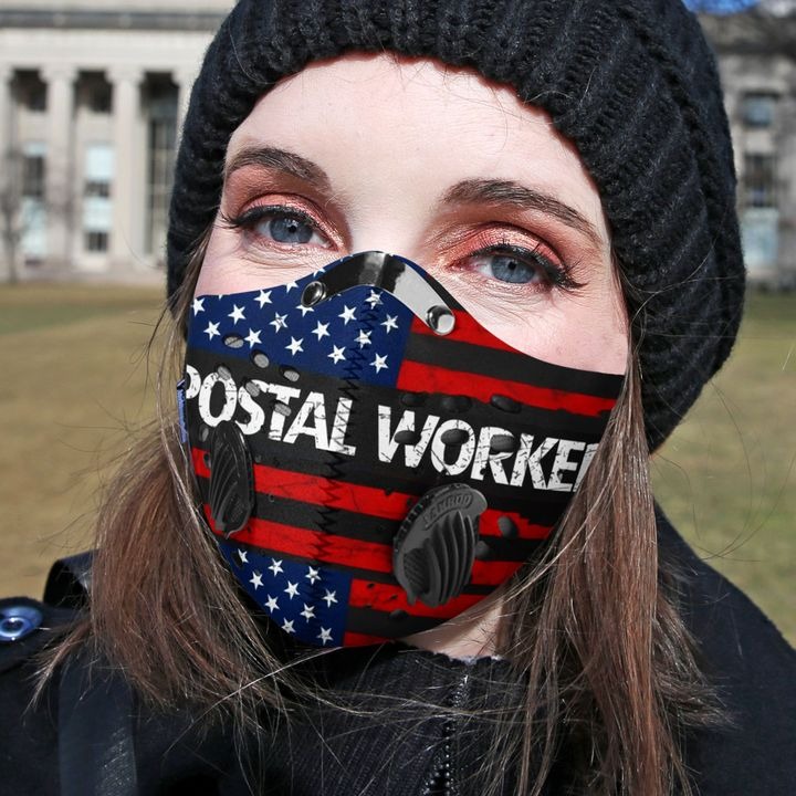 Postal worker american flag filter face mask - Pic 1