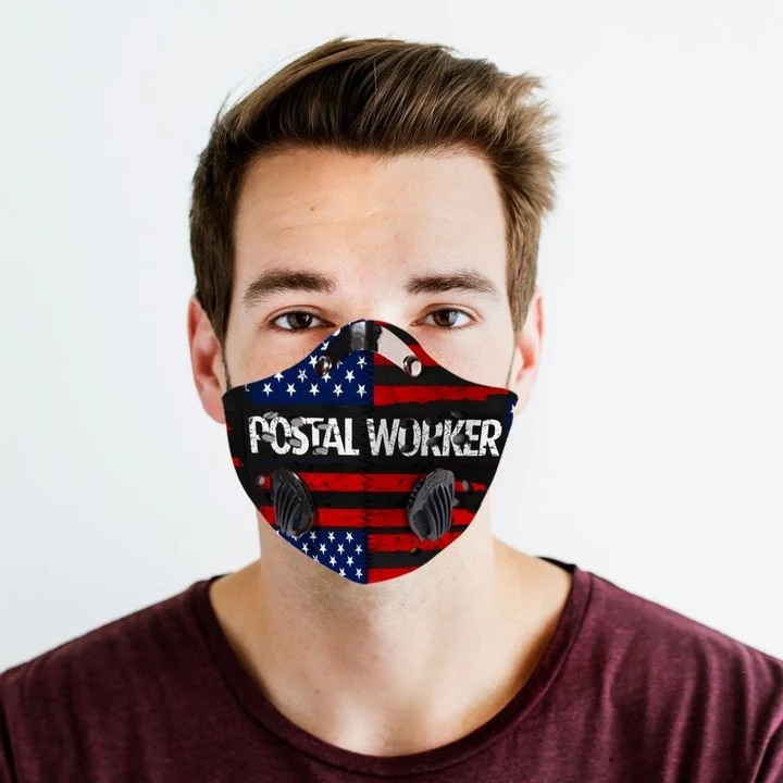 Postal worker american flag filter face mask