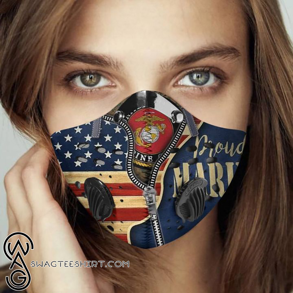 Proud united states marine corps filter activated carbon face mask