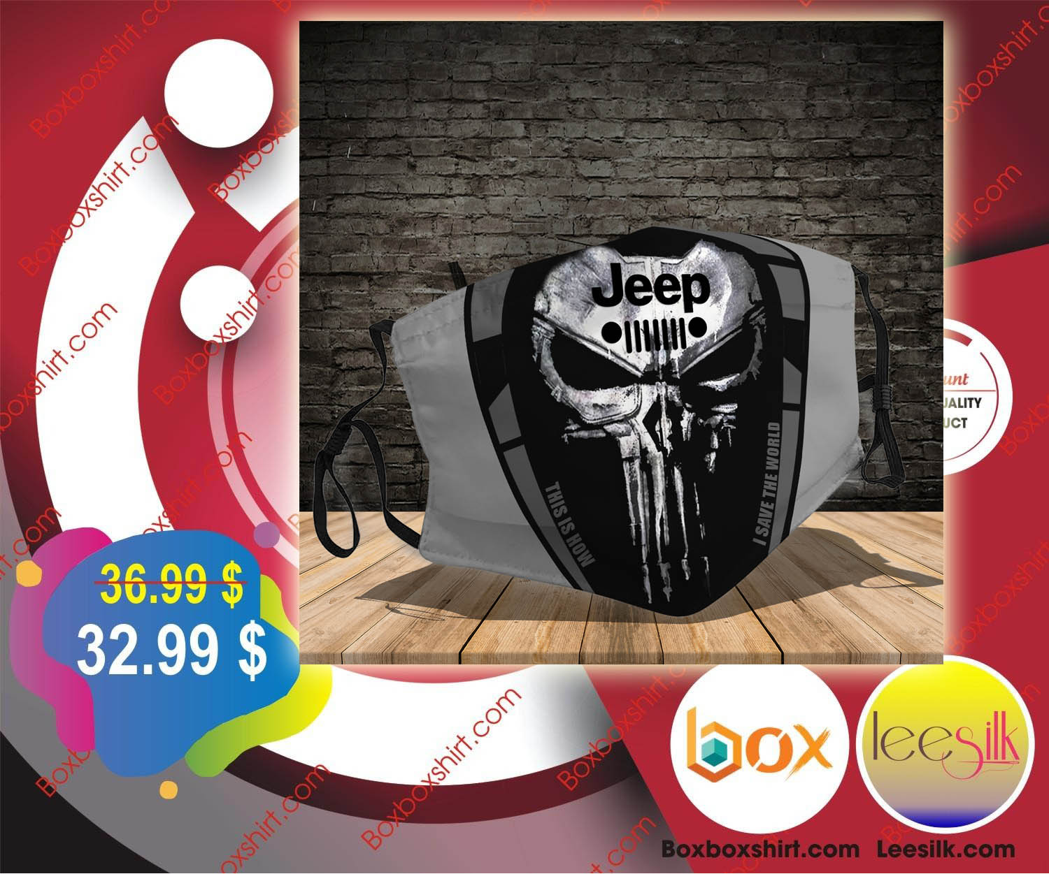 Punisher Skull Jeep this is how i save the world face mask – LIMITED EDITION