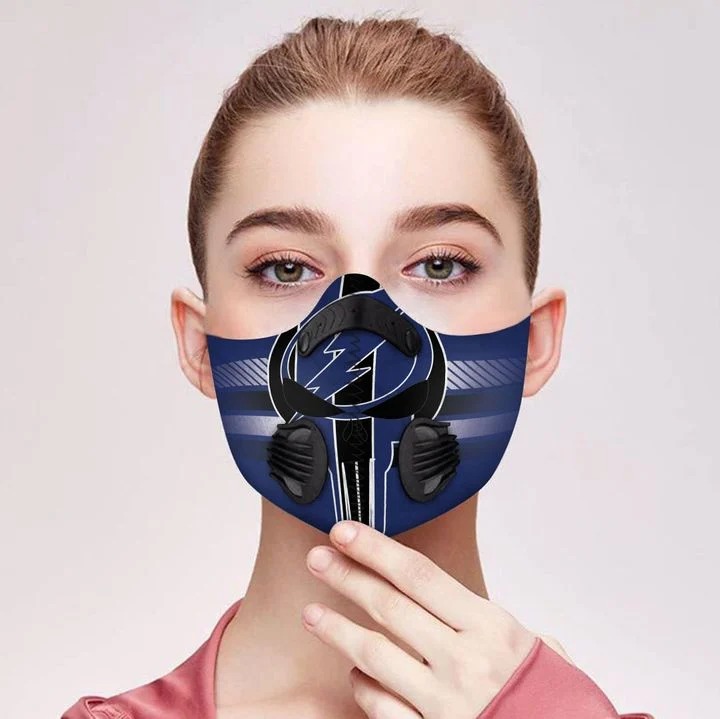 Punisher skull Tampa bay filter face mask