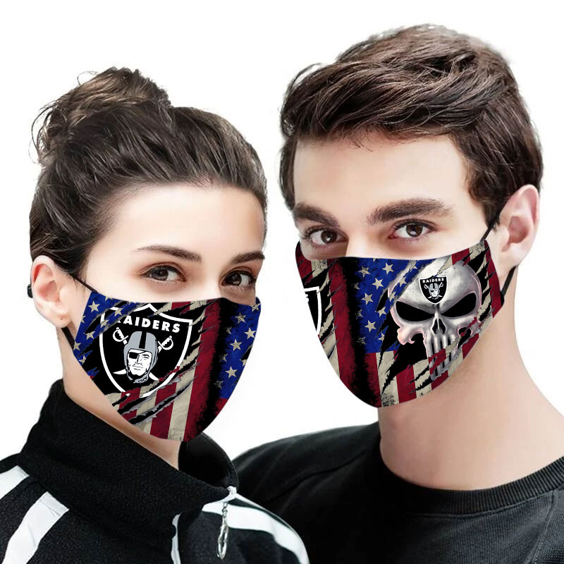 Raiders punisher skull american flag face mask