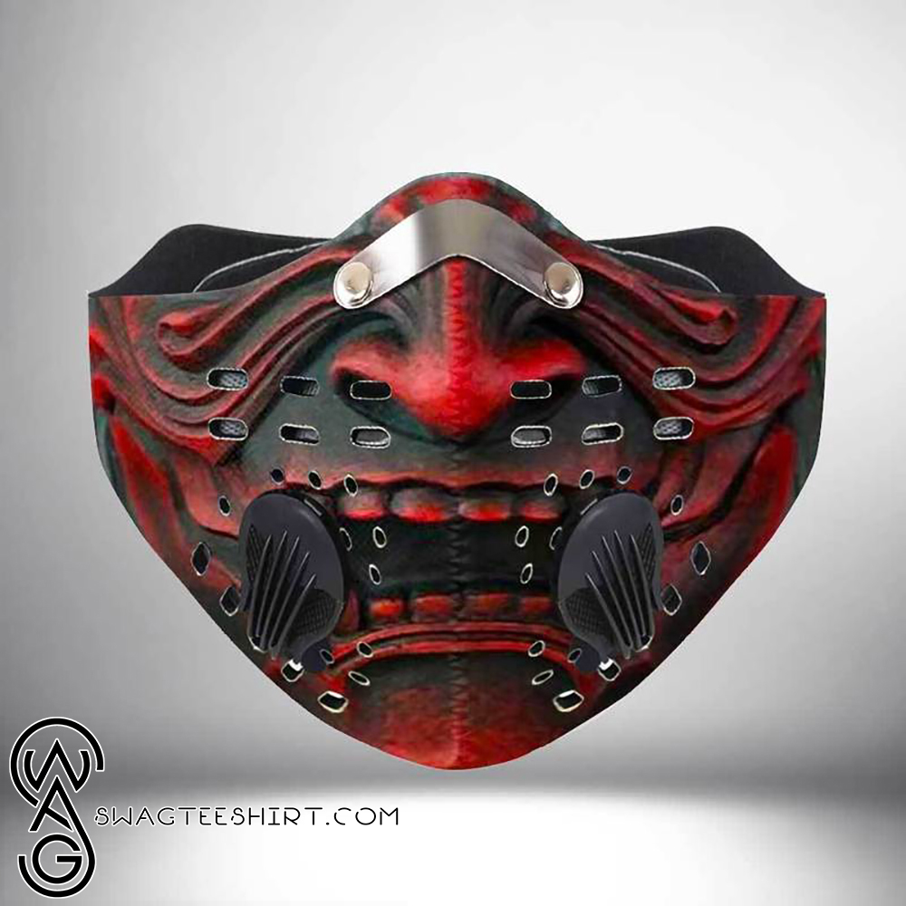 Samurai face filter activated carbon face mask