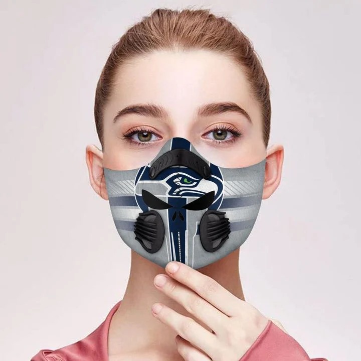 Seattle seahawks punisher skull filter face mask