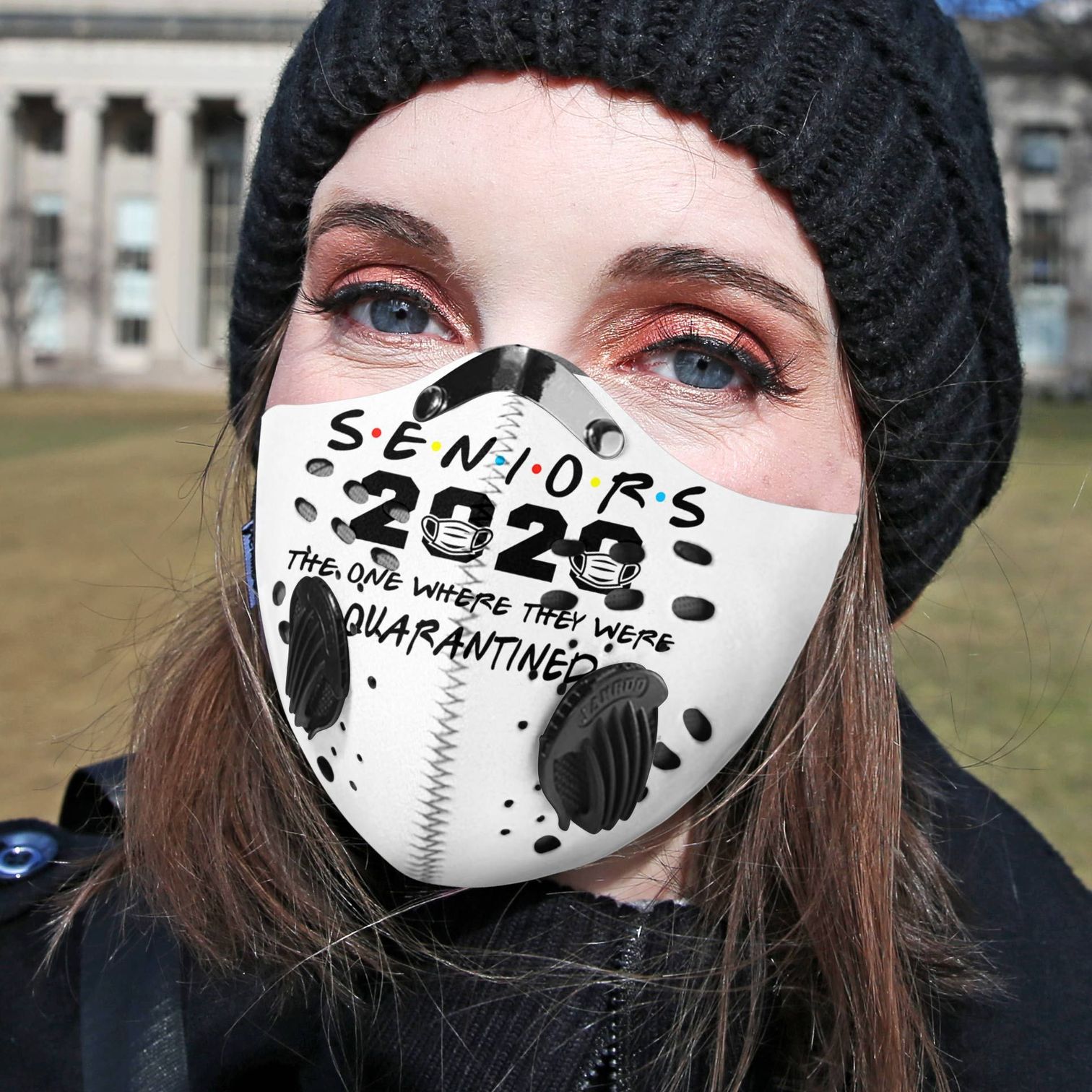 Senior 2020 the one where they were quarantined filter activated carbon pm 2.5 face mask – maria