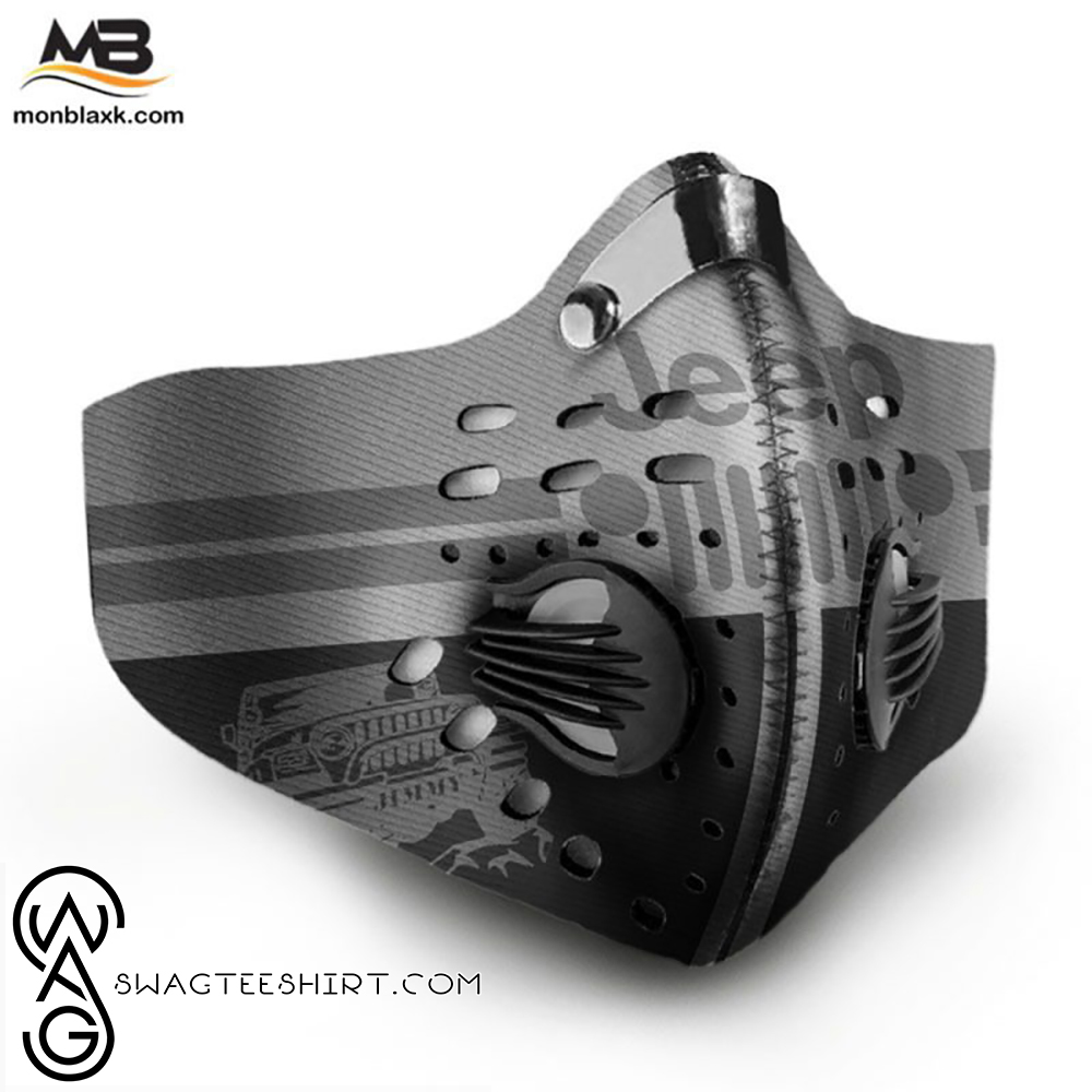 Silver jeep logo filter activated carbon face mask