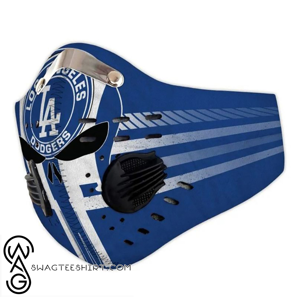 Skull los angeles dodgers filter activated carbon face mask