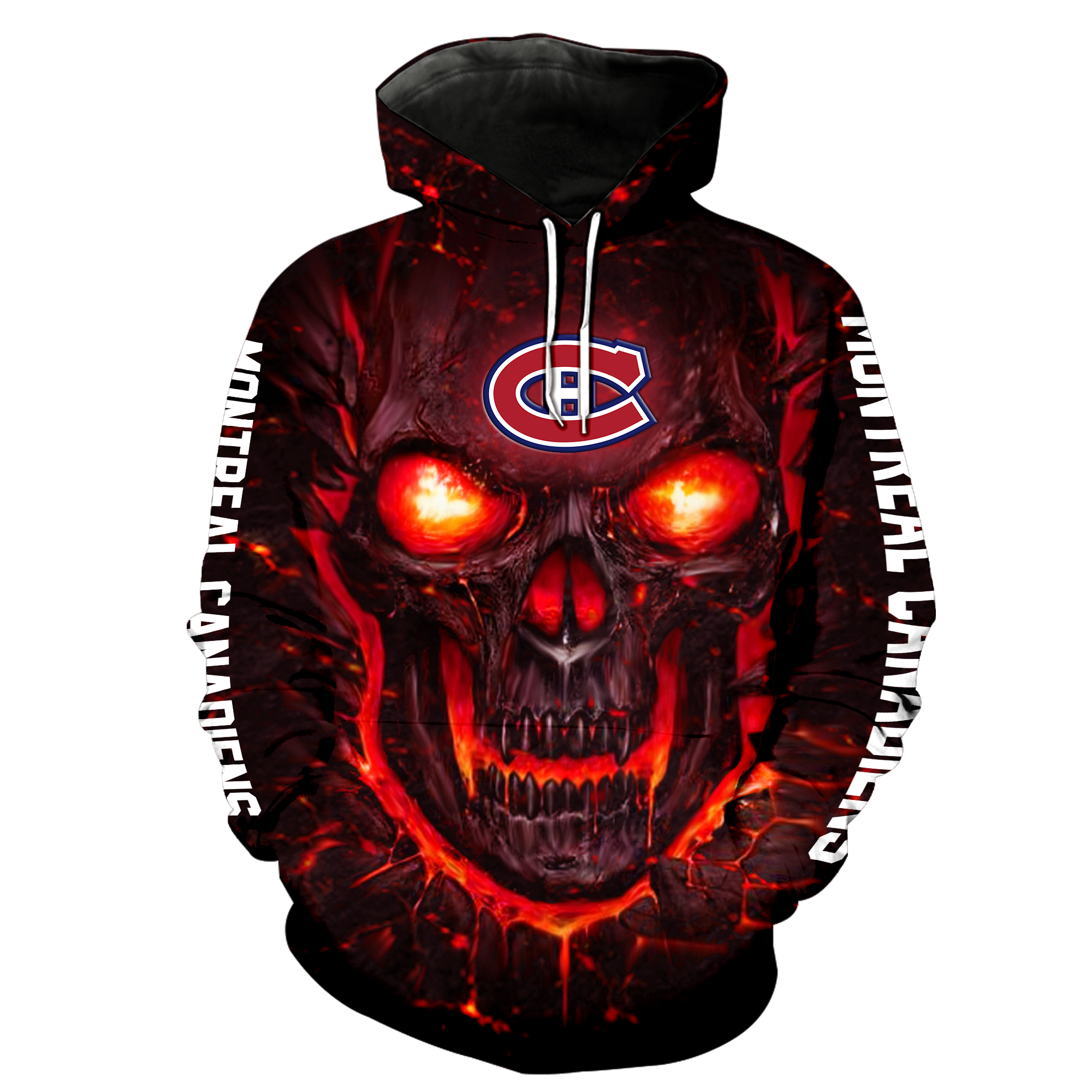 Skull montreal canadiens full over print hoodie