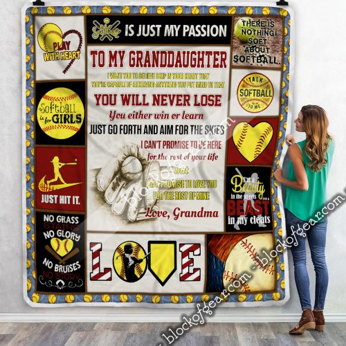 Softball To My Granddaughter Love Grandma Quilt – Saleoff 0404204