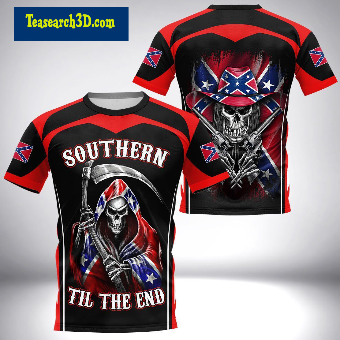 Southern til the end confederate flag 3d full printing shirt