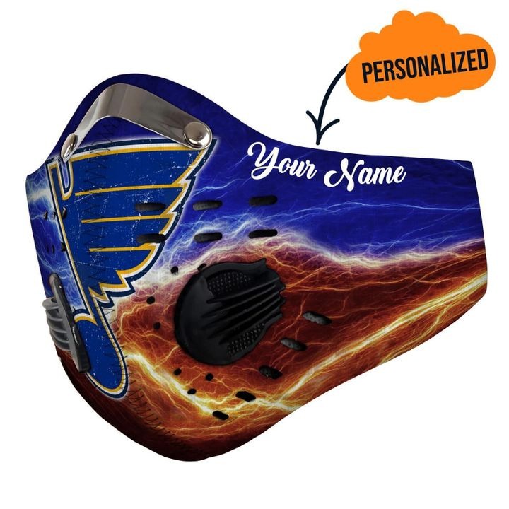 St louis blues personalized custom name filter face mask
