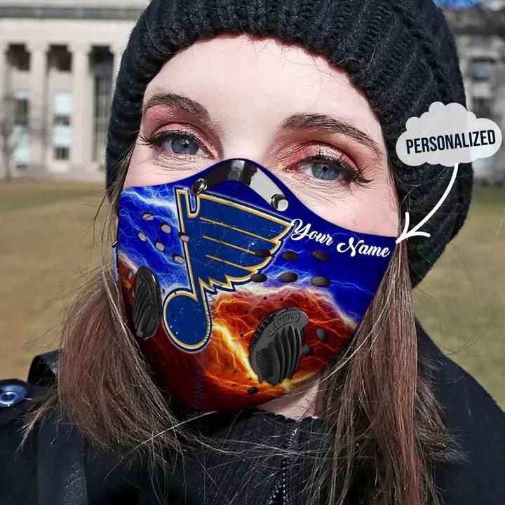 St louis blues personalized custom name filter face mask - Pic 1