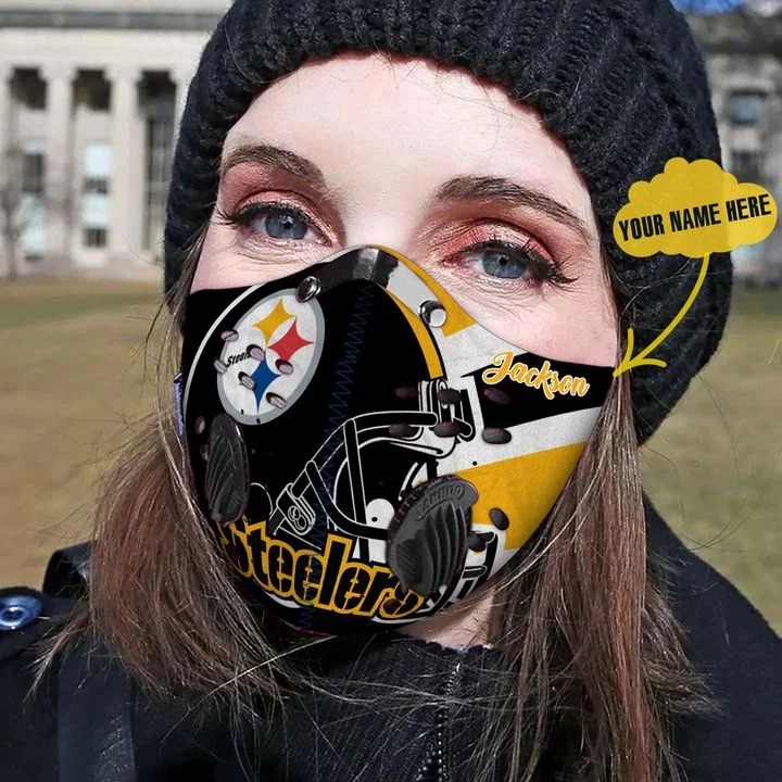 Steelers Personalized Custom Name Filter Activated Carbon Pm 2.5 Fm Face Mask-3
