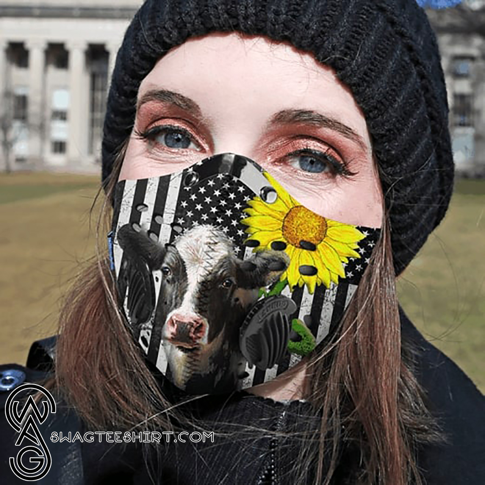 Sunflower cow filter activated carbon pm 2,5 face mask