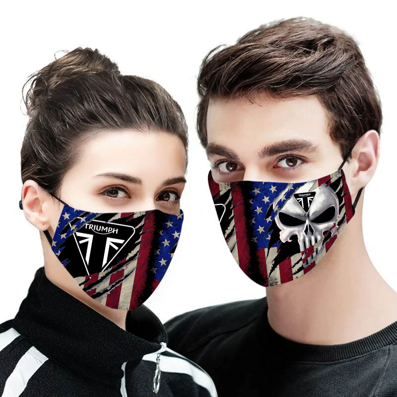 Triumph punisher skull american flag face mask
