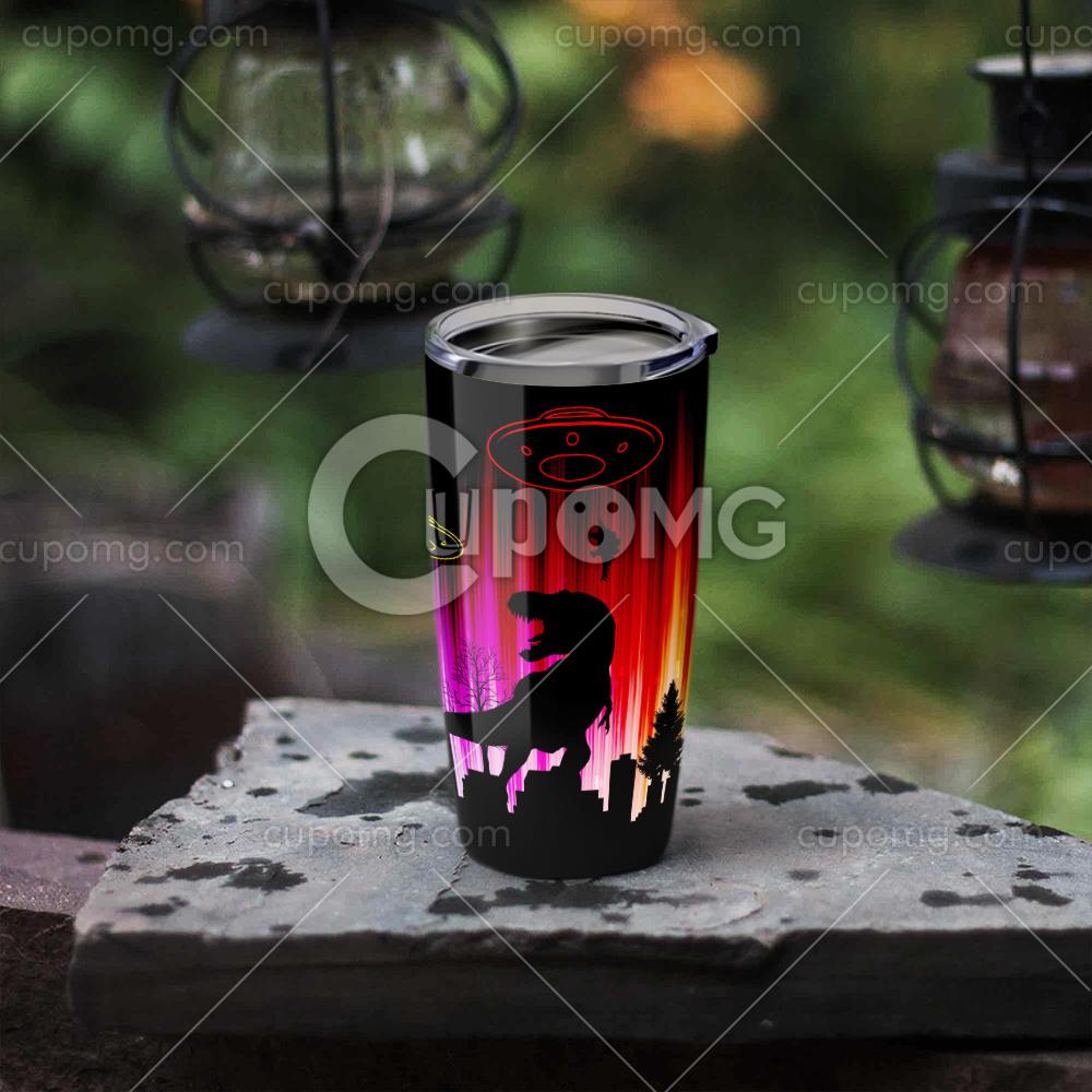 UFO dinosaurs all over printed tumbler 3