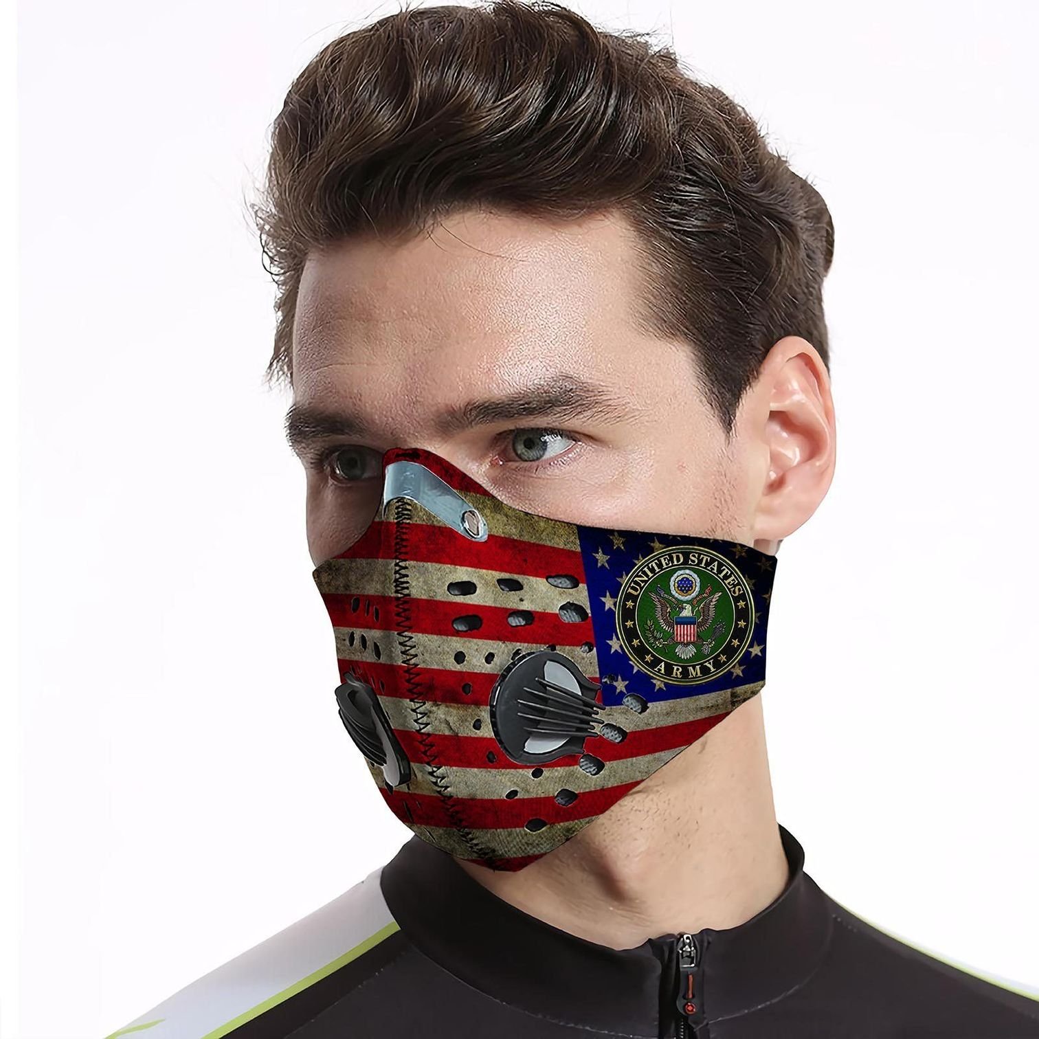 US army american flag be strong carbon pm 2.5 face mask