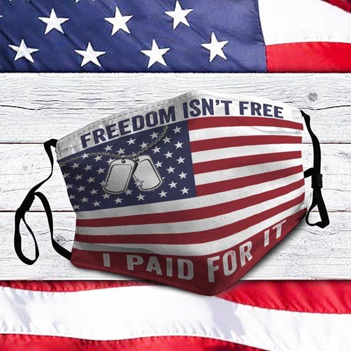 Veteran Freedom isn't free I paid for it face mask - detail