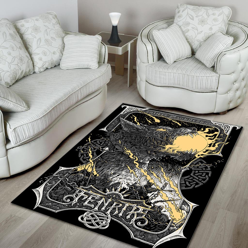 Viking fenrir all over printed rug 3
