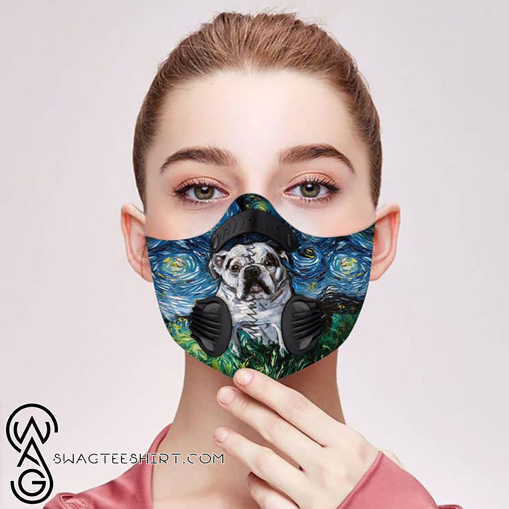Vincent van gogh starry night bulldog filter carbon face mask – maria