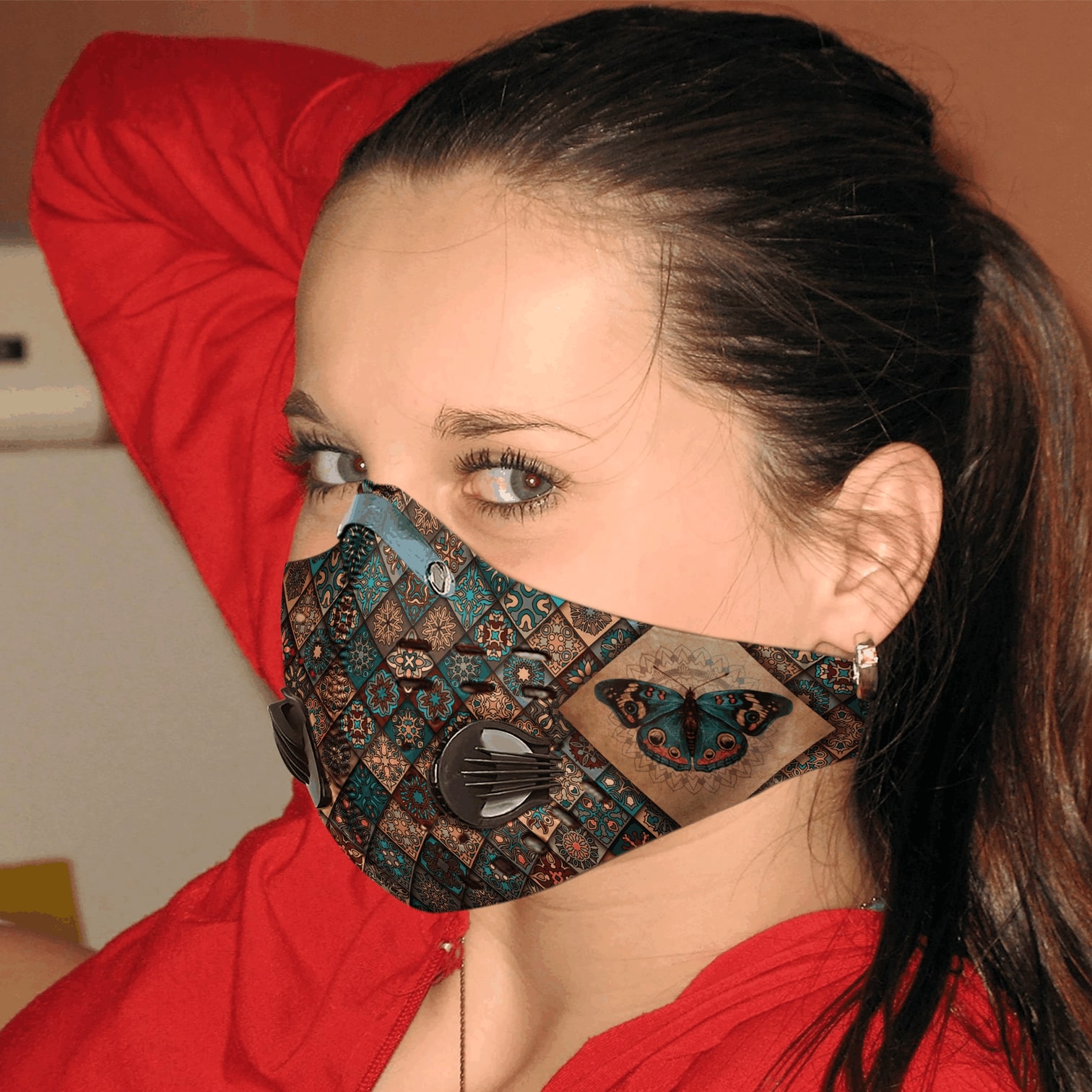 Vintage butterfly carbon pm 2.5 face mask